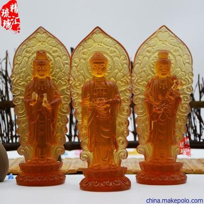 古法琉璃佛像工廠直銷 探尋琉璃西方三圣菩薩像的藝術與靈性